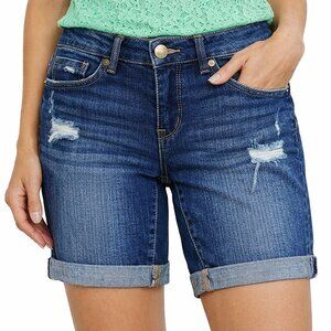 Like New Aeropostale Cuffed Distressed Bermuda Low Rise Jean short Y2K 0